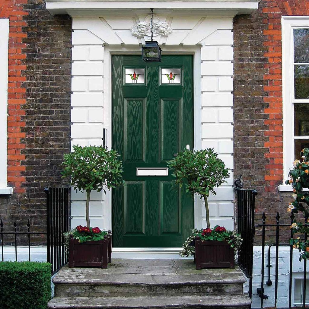 Green composite entrance door