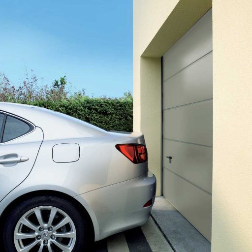 Garage door with smooth appearance