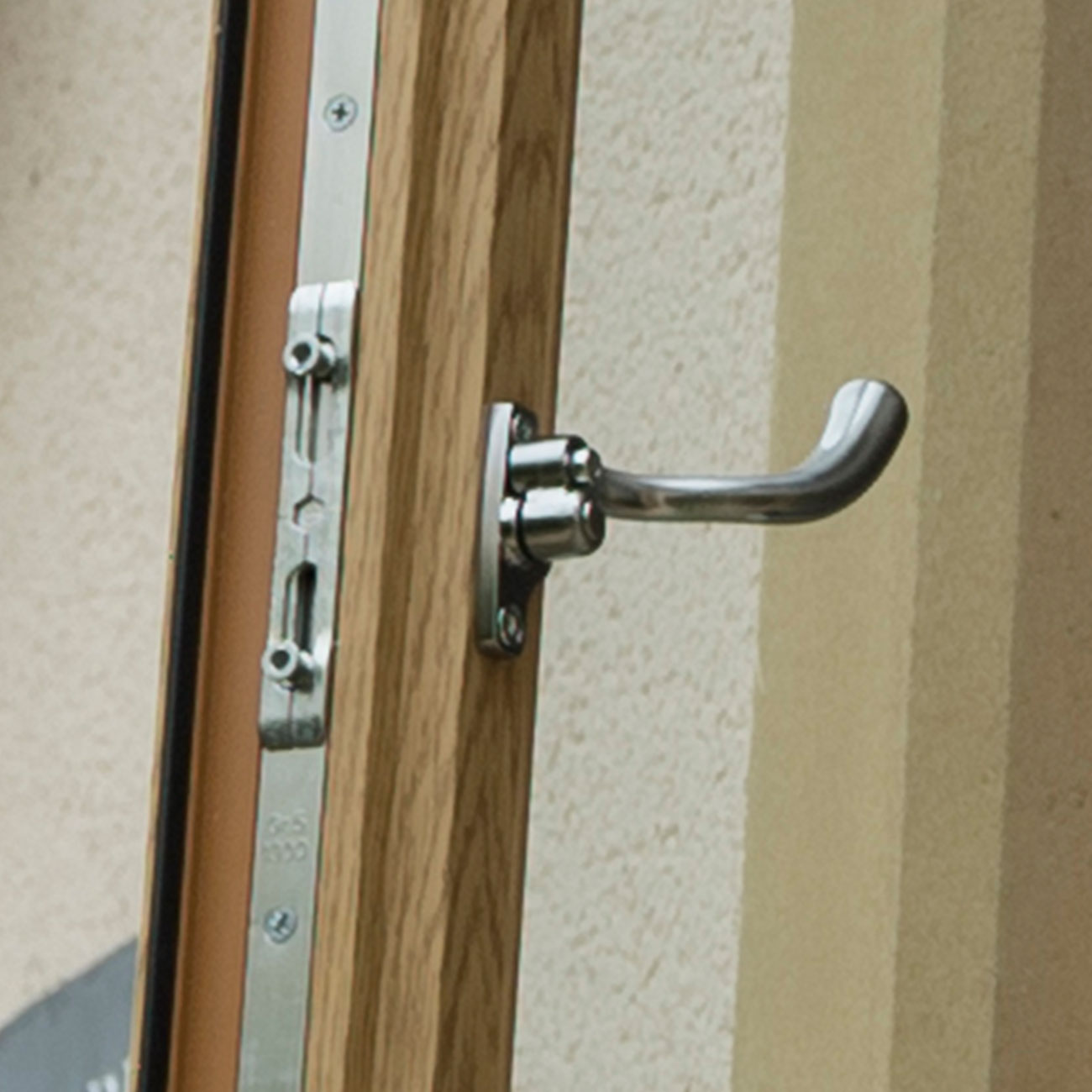 uPVC window with secure lock and handle