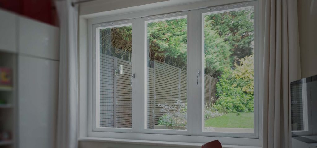 Internal view of white uPVC windows manufactured using the R2 profile