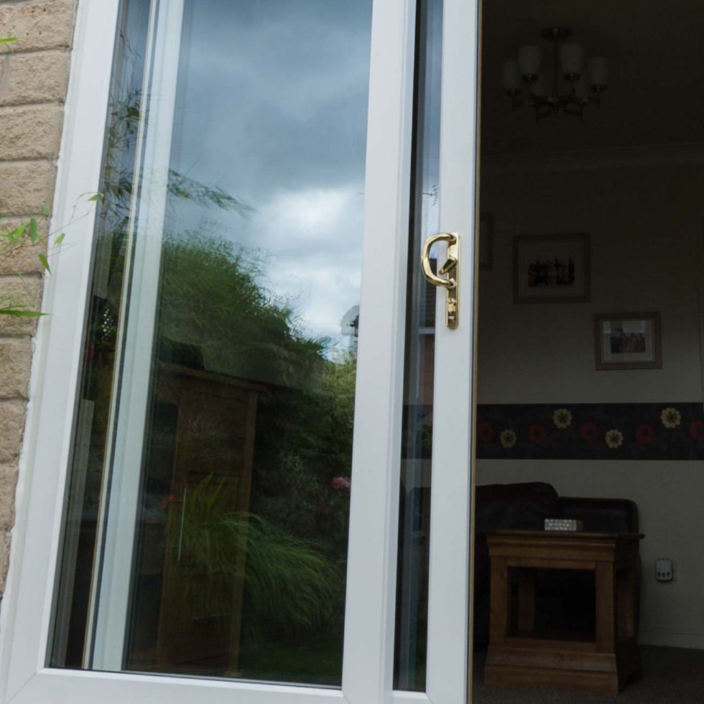 White uPVC sliding patio door manufactured using the Slider 24 system