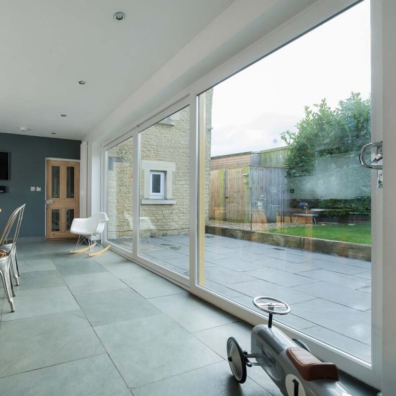 Deceuninck white sliding patio door in upvc