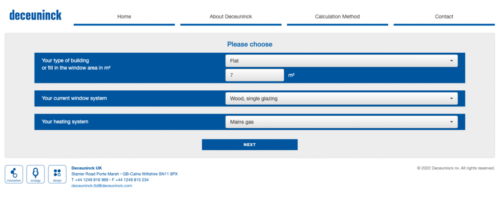 Deceuninck Energy Calculator